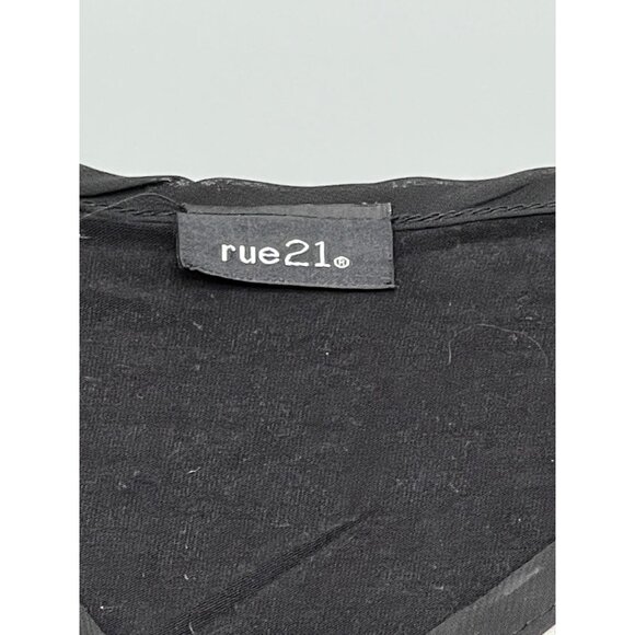 rue 21 short sleeve shirt animal print sheer button down tie waist small READ - Picture 5 of 9